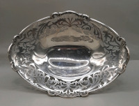Vintage English 9.5" Sterling Silver Bowl on a Silverplate Base Circa 1920's