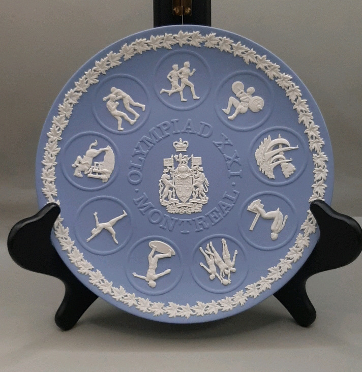 Vintage 8.25" Wedgwood Blue Jasperware Montreal Olympics Plate