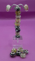 Vintage Sterling Silver and Murano Glass Beads