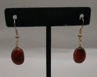 Vintage 2 pair of Amber Drop Earrings .75" & .50"