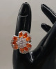 Vintage Sterling Silver & Rhinestone Ring Size 8 3/4