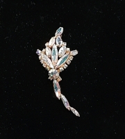 Vintage Sherman 3" Brooch. Amazing colours from Swarovski