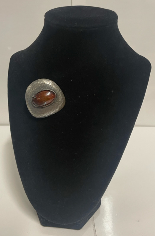 Mid century amber brooch