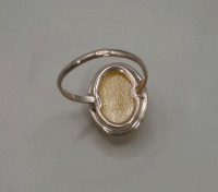 Vintage Sterling & Glass Ring Size 6 3/4