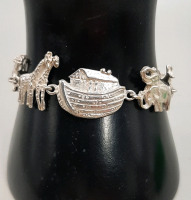 Vintage 6.25" Noah's Ark Bracelet Mexico 925 Sterling Silver