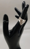 Vintage Sterling Silver Rings 1 Art Deco Inspired Size 5 1/2 One with a Faux Black Pearl Size 6