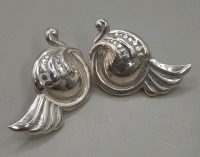 Vintage 1.25" 925 Mexico Sterling Silver Earrings