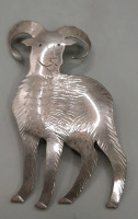 Vintage 2" Sterling Silver Ram Brooch