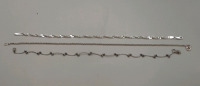 Vintage 3 925 Sterling Silver Ankle Bracelets 2 are 8 1/2 " the other is 9"