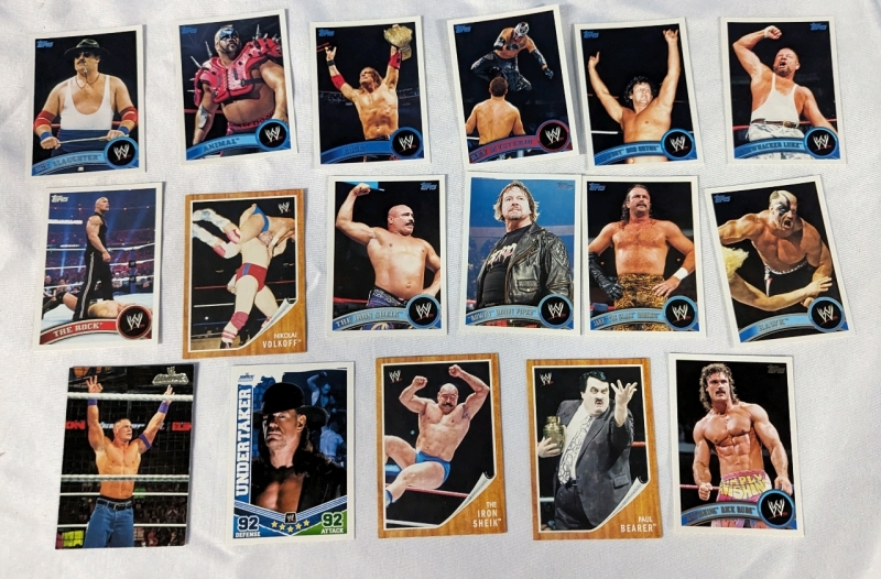 17 WWE Wrestling Trading Cards.