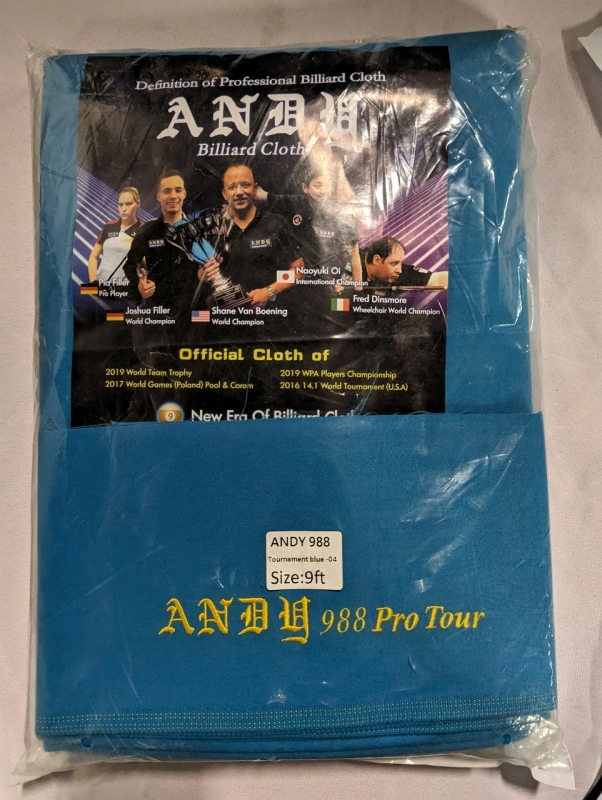 New Andy 988 Pro Tour 9Ft Billiard Cloth.