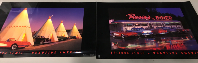 Two 24”x36” Lucinda Lewis Roadside America Posters