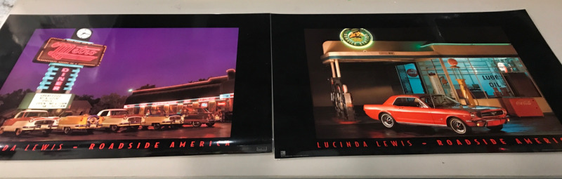 Two 24”x36” Lucinda Lewis Roadside America Posters