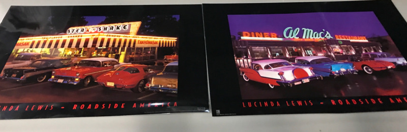 Two 24”x36” Lucinda Lewis Roadside America Posters