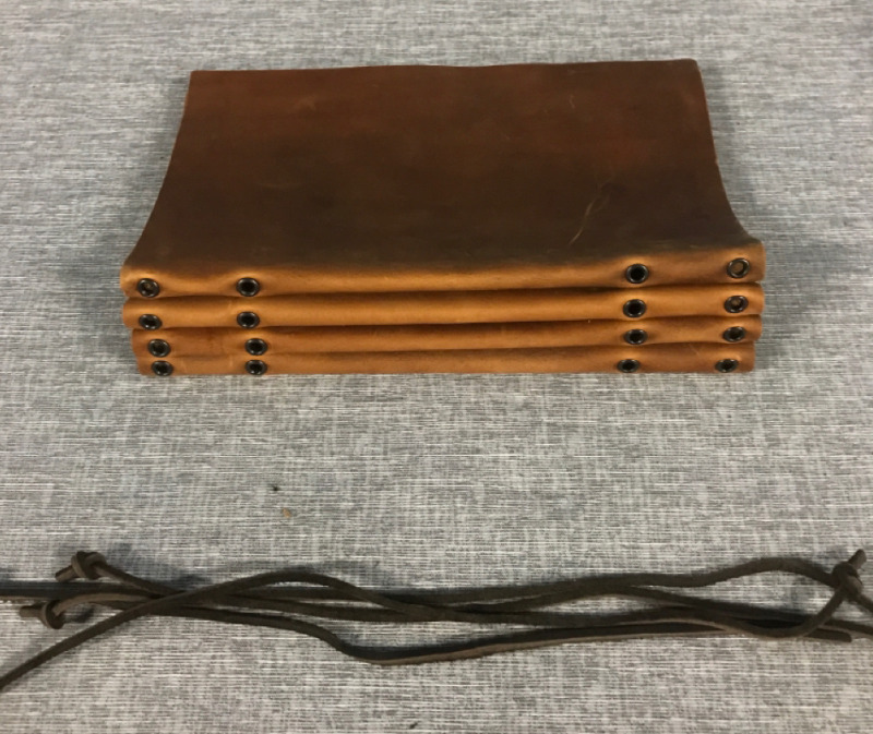 4 Leather Book Covers With Bindings 9.5”x6”