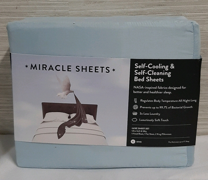 New Miracle Sheets King Size Luxe Sheet Set Retails $178.00 US