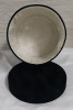 New 3 Black Velvet Like Round Containers 7.5H X 7.35W - 2