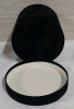 New 3 Black Velvet Like Round Containers 7.5H X 7.35W - 3