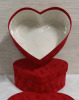 New 2 Heart Shaped Boxes Covered in a Red Velvet Like Material 11"H X 11.5"W - 2