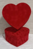 New 2 Heart Shaped Boxes Covered in a Red Velvet Like Material 11"H X 11.5"W - 3