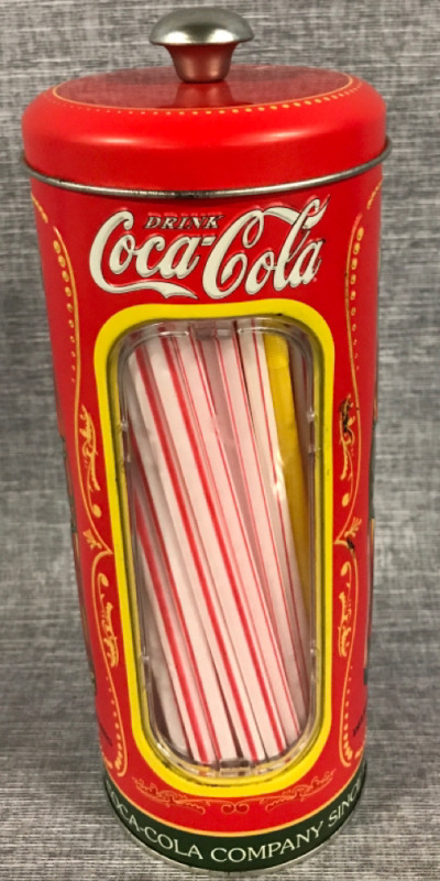 Vintage 3”x9.5” Coca-Cola Straw Holder