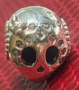 PANDORA Sparkling Skull 925 Sterling Silver Charm New - 4