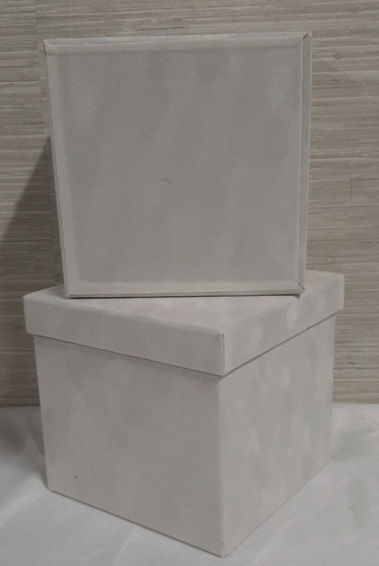 New 2 Boxes Covered in a Velvet Like Material 6.75"H X 7 2 2/16"W X 7.25"D