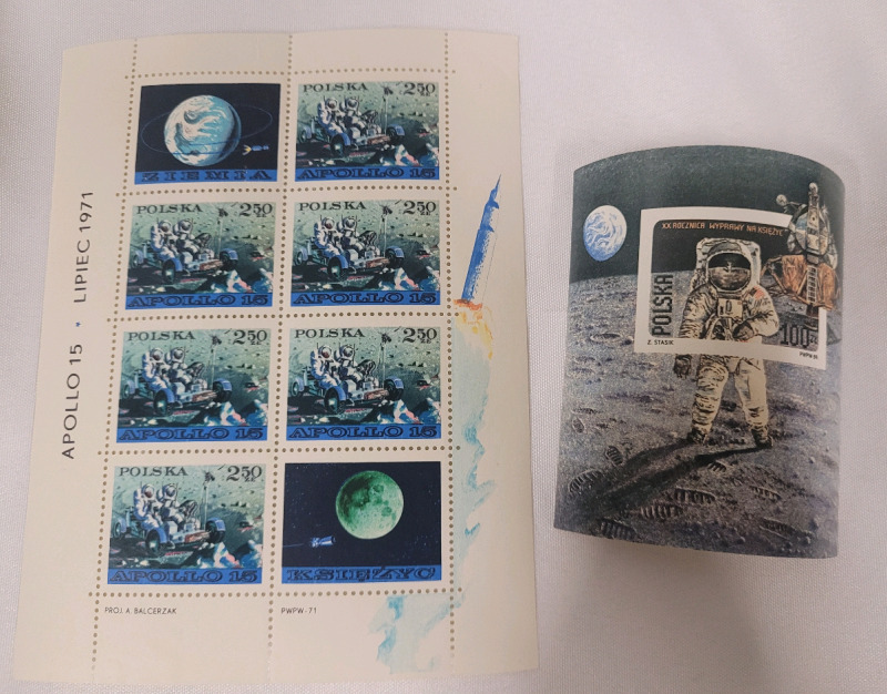 Poland Post ' Moon Landing ' Stamp Sheets . Unused & Unhinged