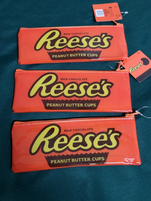 3 New Reese's Peanut Butter Cups Pencil Cases