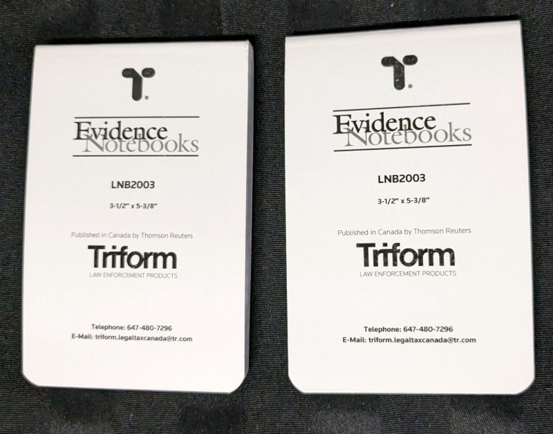2 New Triform EVIDENCE NOTEBOOKS LNB2003 3-1/2" x 5-3/8" 200 Numbered Pages