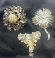 Three Vintage Beautful Brooches