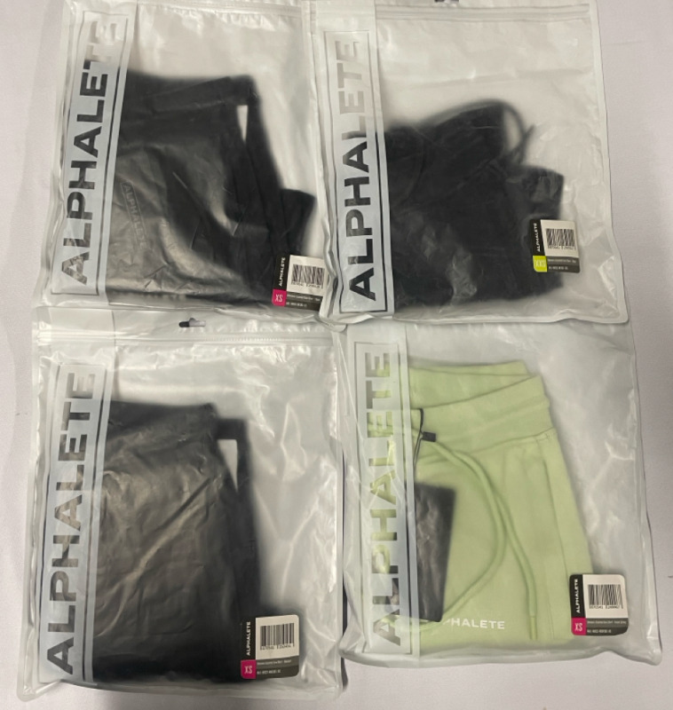4 NEW with Tags ALPHALETE shorts size XS & XXS
