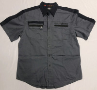 New w/Tag - Harley-Davidson Motorcycle Button-Up Short Sleeve Twill Shirt , Size Medium