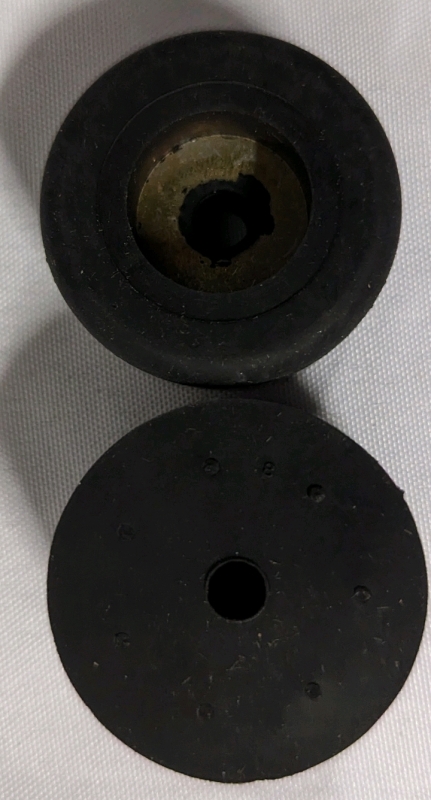 More than 100 Recessed Rubber Bumpers. 1.5" Diameter. 0.25" Diameter Hole.