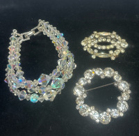 Diamanté & Rhinestone Brooches Faceted Bracelet