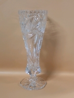 Vintage Pinwheel Crystal Footed Vase 11" Tall