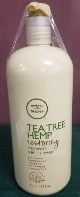 NEW Tea Trea Hemp restoring shampoo & body wash 1 litre size