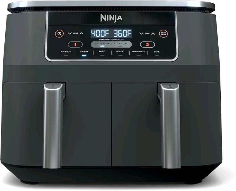 New Ninja Foodi 2-Basket Air Fryer. 8 Quart.