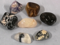 7 Polished Gemstones - Amethyst +