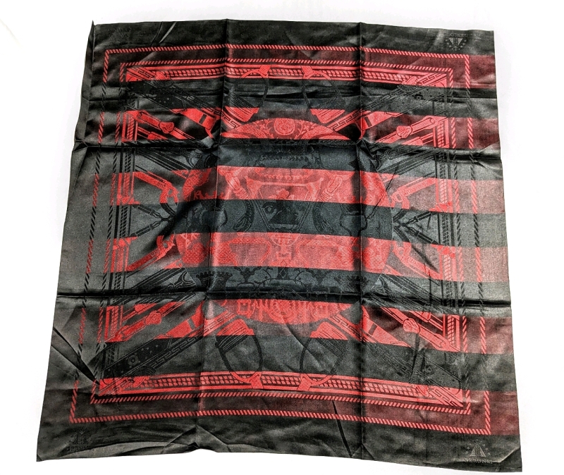 New Striking Gerunsi Satin Red & Black Scarf 34" x 34"