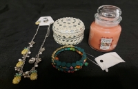 Necklace Bracelet Candle And Tin Box