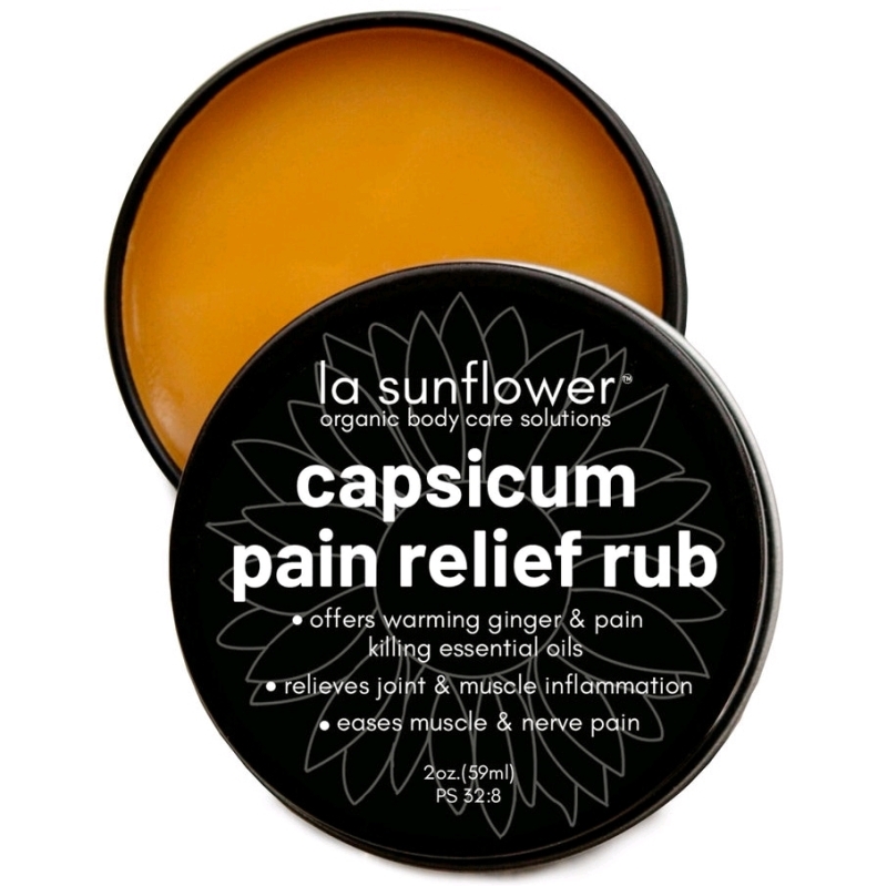 New LA Sunflower Capsicum Pain Rub: Helps Block Pain Messages To Your Nerves, Joints & Muscles (59ml)