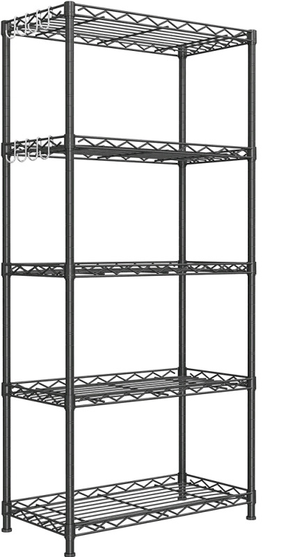 New - 5-Tier Wire Shelving Unit . Measures 11" x 21" & 50" Tall . Some Assembly Required