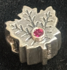 PANDORA 925 Sterling Maple Leaf Charm Ruby New - 2