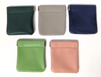 5 New Vegan Leather Squeeze Coin Purses (3" x 3.25")