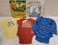 New - Old Navy Baby Cloths 0 - 12 Months & Two (2) Spring Time Children's Books