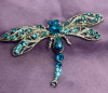 Two Rhinestone Dragonfly Brooches - 4