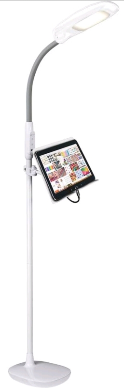 New OttLite LED Floor Lamp With Tablet Stand Wellness Series