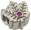 PANDORA 925 Sterling Maple Leaf Charm Ruby New - 2