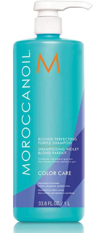 NEW Moroccanoil Blonde Perfecting Purple Shampoo 1L retails $90